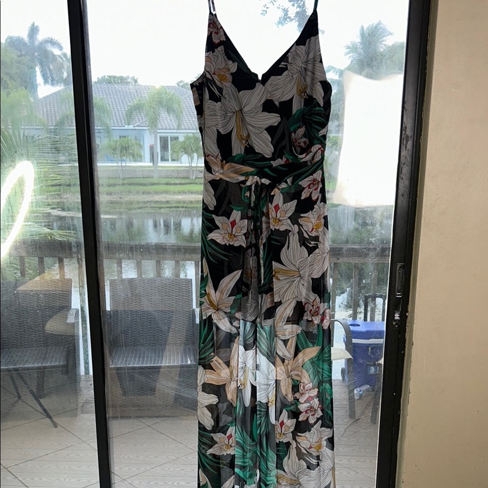Guess Green Maxi Sundress Sleeveless Resort Wear